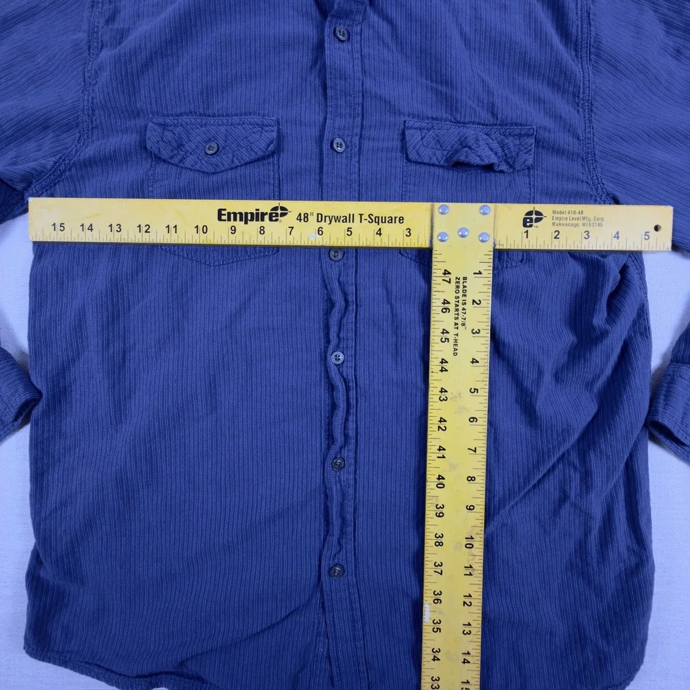 The North Face A5 Series Mens Large Blue Pinstripe Long Sleeve Button Down Shirt